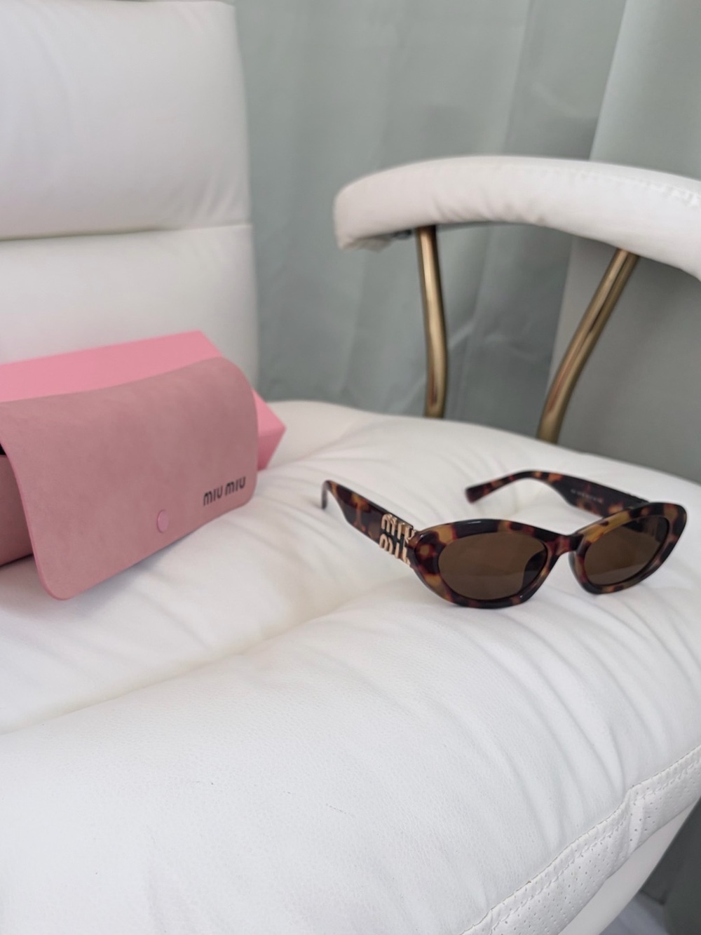 Miu Miu Tortoiseshell Cat-Eye Sunglasses with Brown Lenses